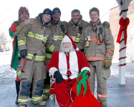 Elf, Santa, and Fire Fighters